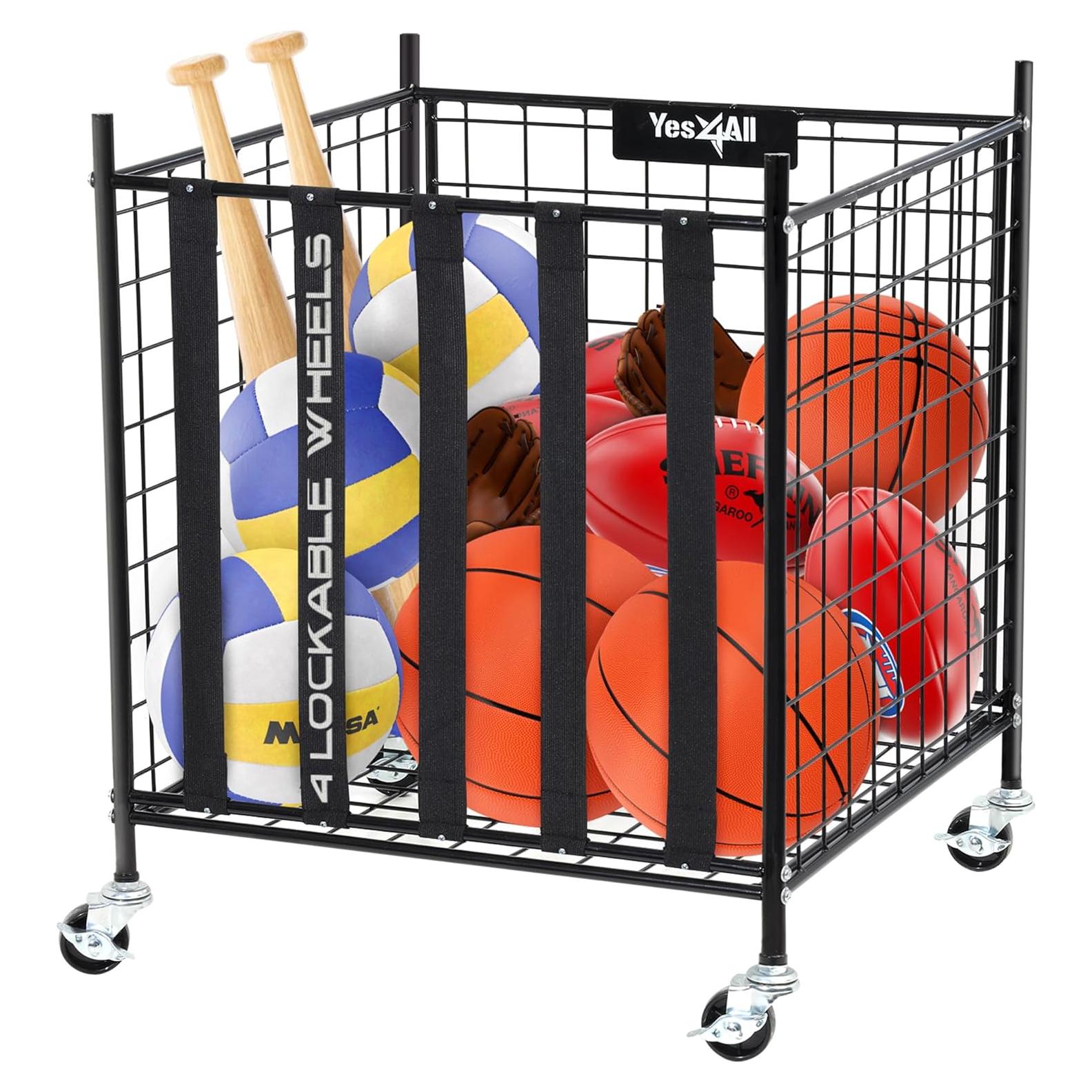 Carro de Almacenamiento YES4ALL para Balones - 49x47cm - Negro