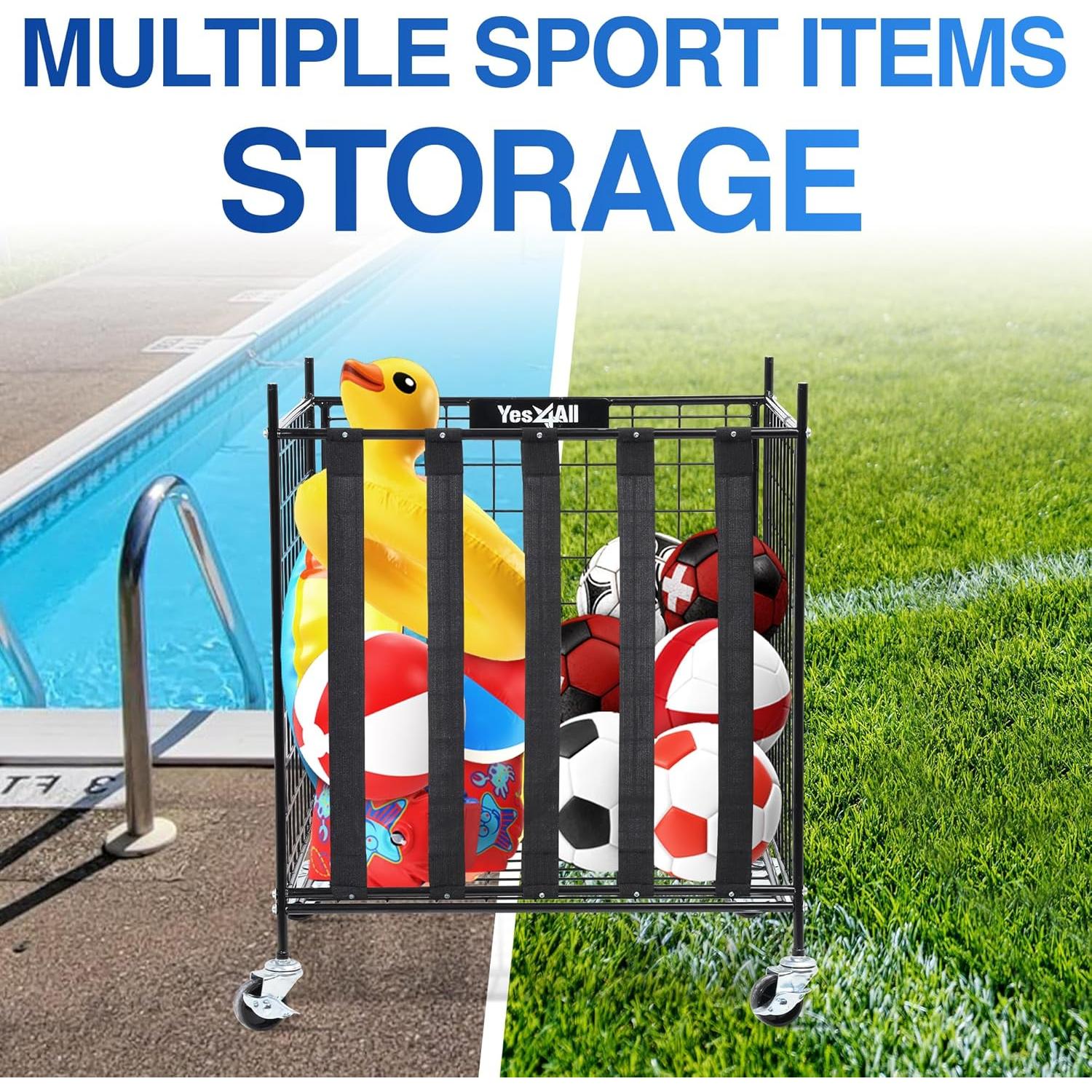 Carro de Almacenamiento YES4ALL para Balones - 49x47cm - Negro