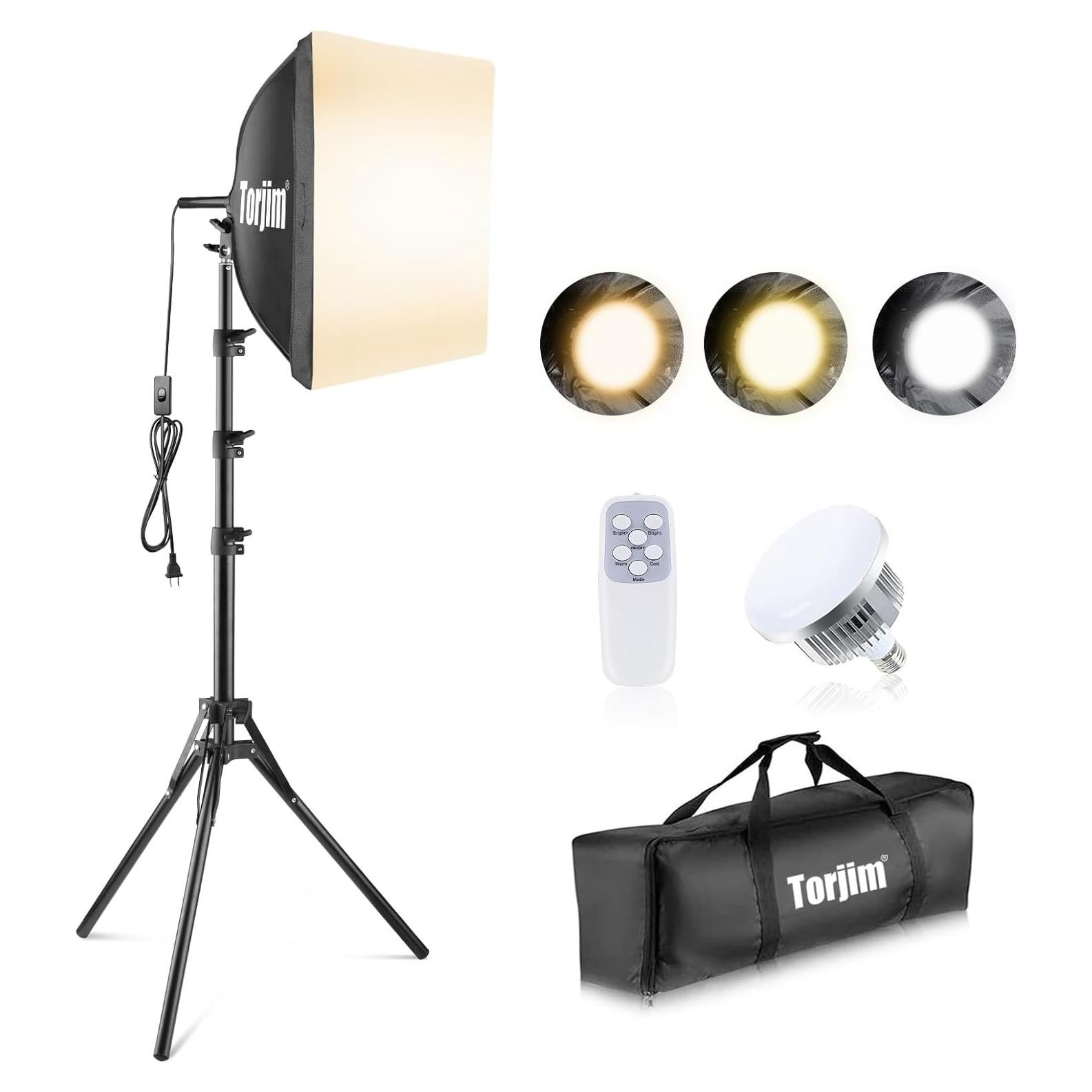Kit de Iluminación Profesional Torjim Softbox 40cm LED 85W