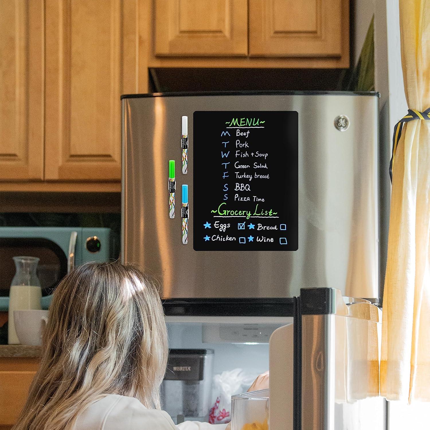 Pizarra Magnética Negra CUHIOY 30.48x20.32 cm con 3 Marcadores