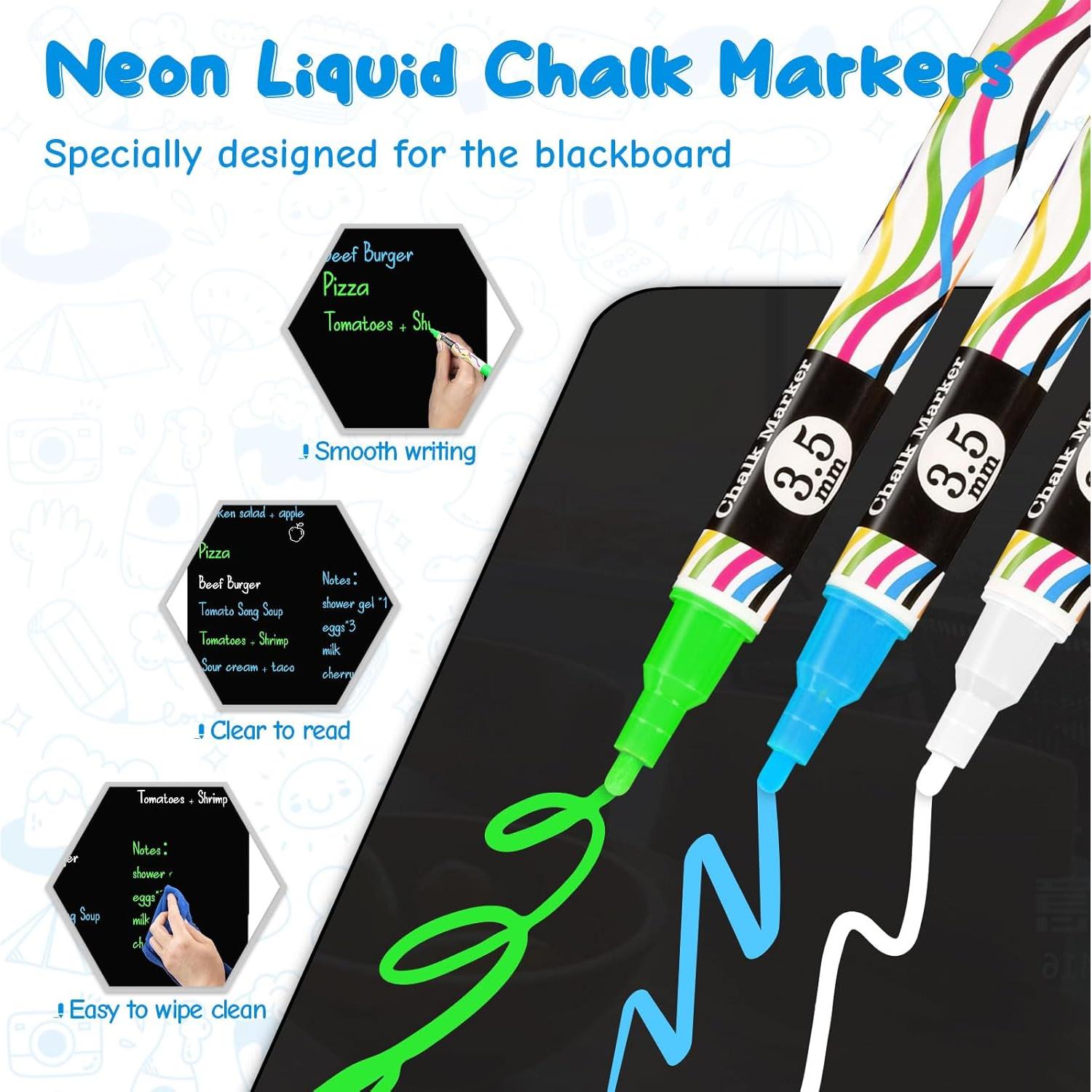 Pizarra Magnética Negra CUHIOY 30.48x20.32 cm con 3 Marcadores