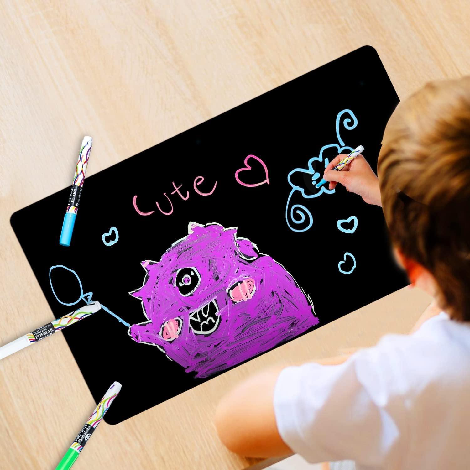 Pizarra Magnética Negra CUHIOY 30.48x20.32 cm con 3 Marcadores