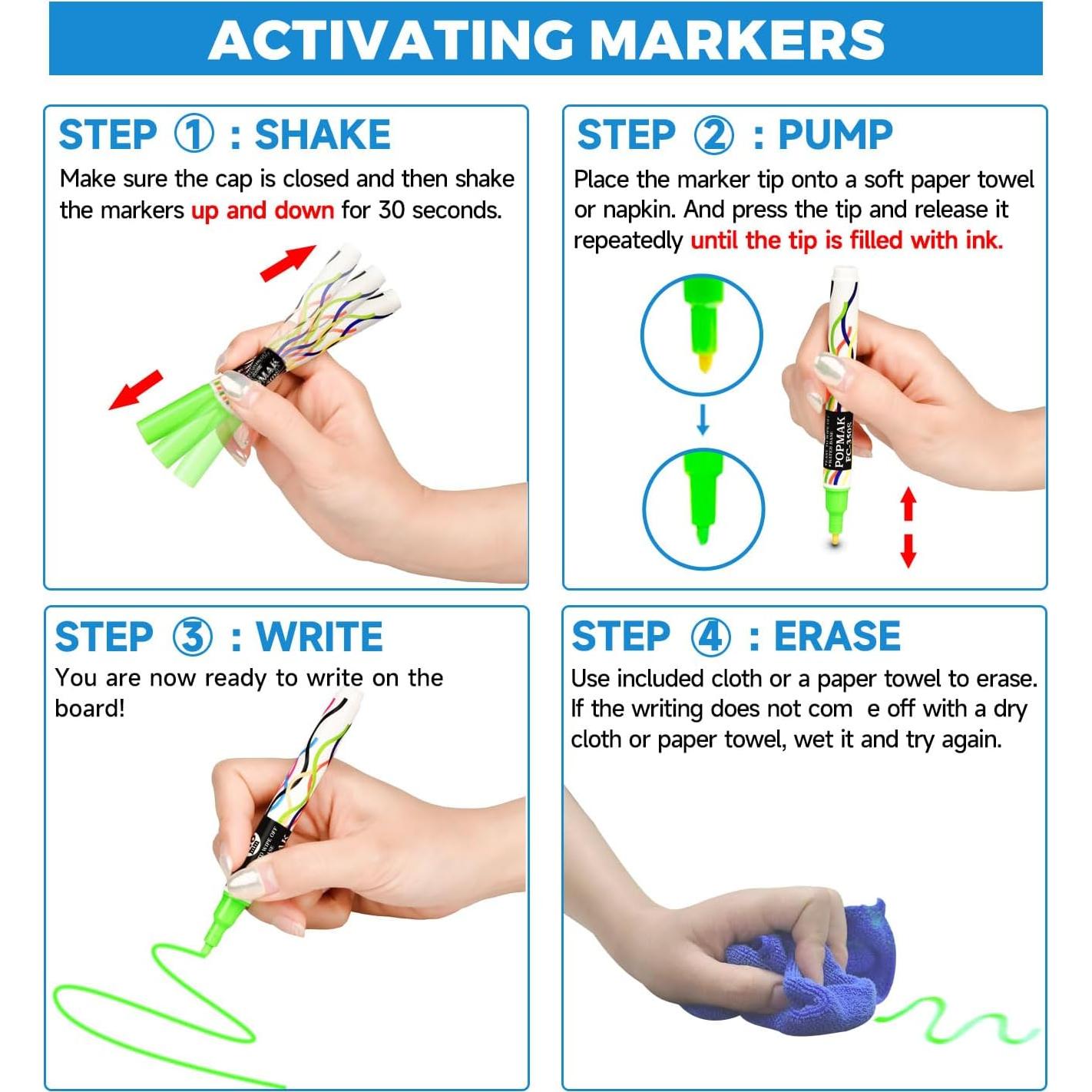 Pizarra Magnética Negra CUHIOY 30.48x20.32 cm con 3 Marcadores