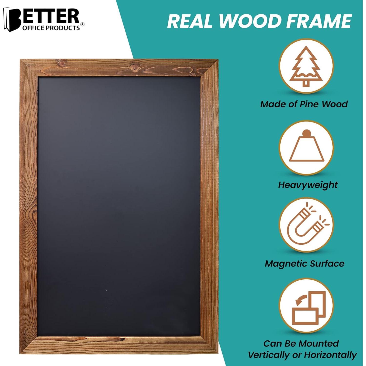 Pizarra Magnética de Pared 50.8x76.2 cm Marrón Rústico