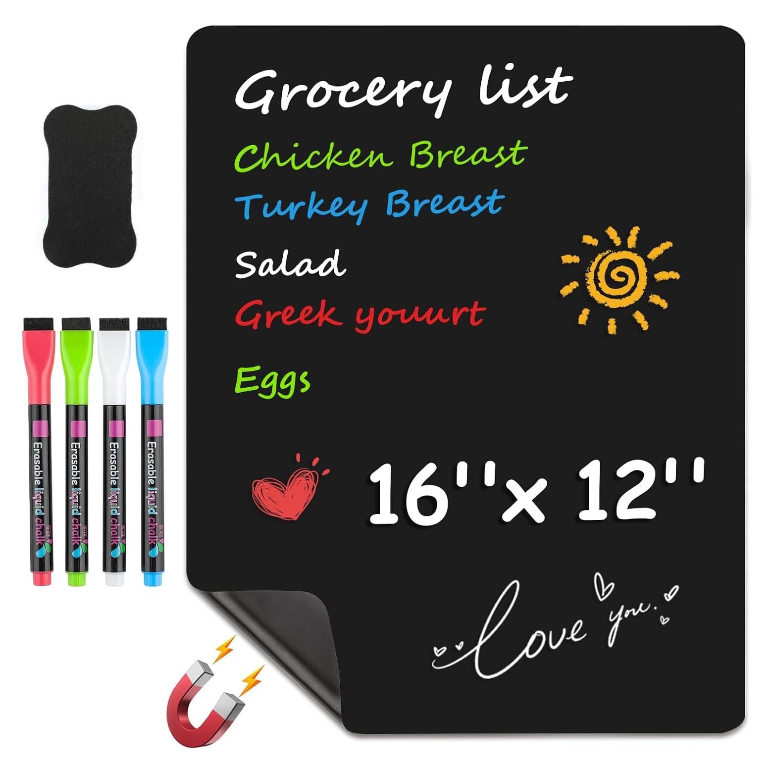 Pizarra Magnética Negra MaxGear 40.6x30.5 cm con 4 Marcadores