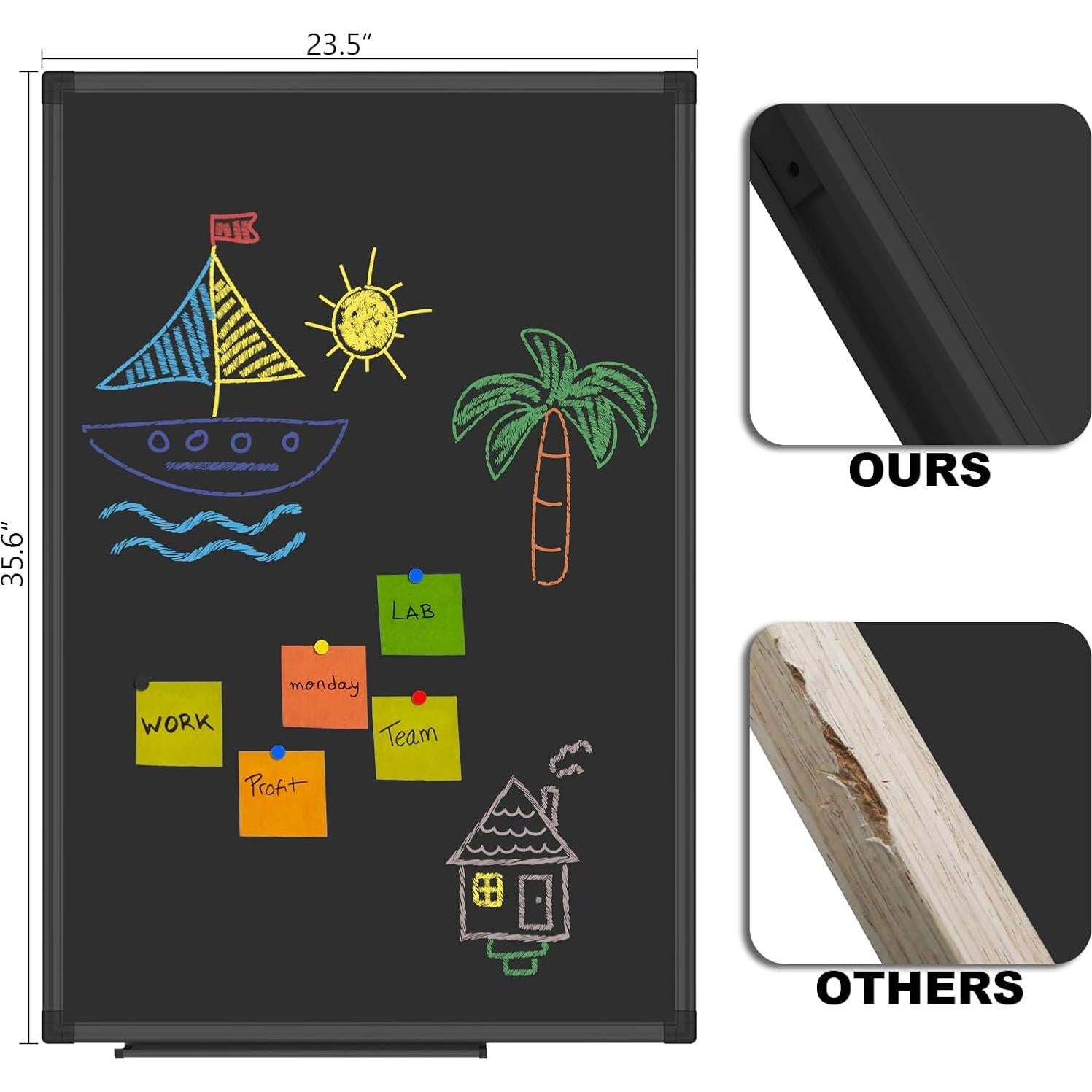 Pizarra Magnética Lockways 91 x 61 cm con Marco de Aluminio