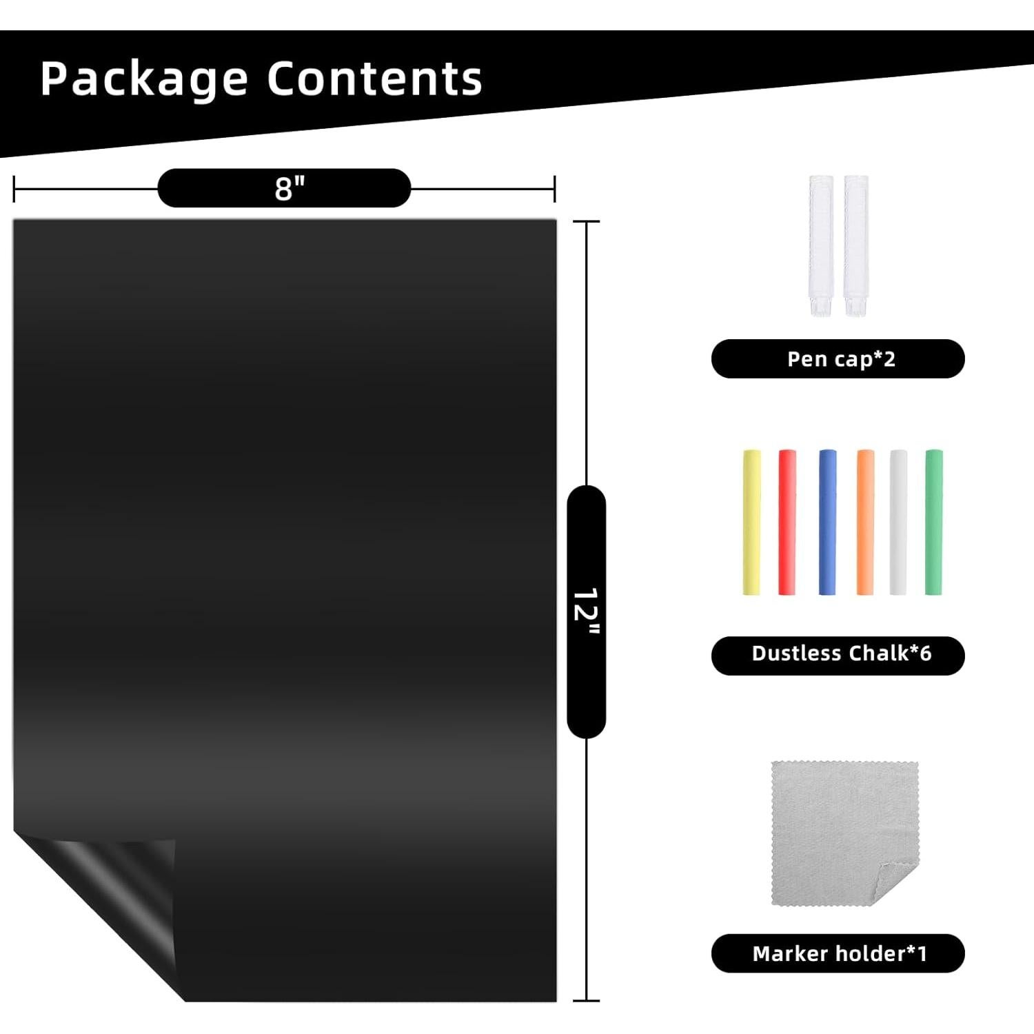 Tablero Magnético Negro 2pack Yunihome 20x30 cm PVC