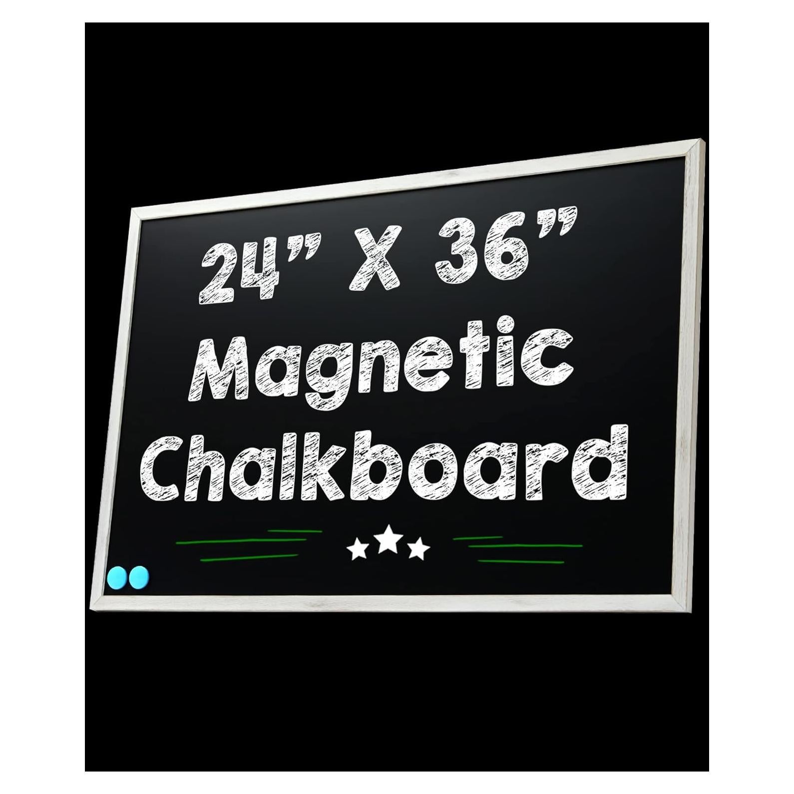 Pizarra Magnética de Tiza Besso 91x61 cm con Marco de Madera