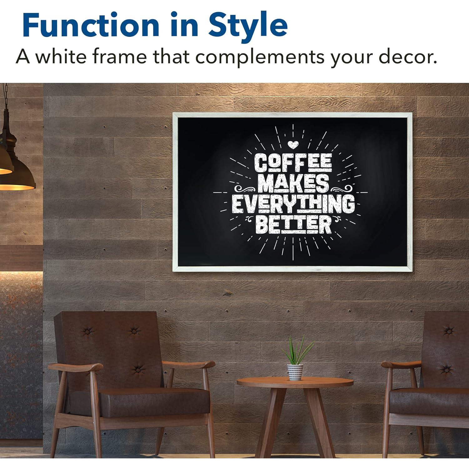 Pizarra Magnética de Tiza Besso 91x61 cm con Marco de Madera