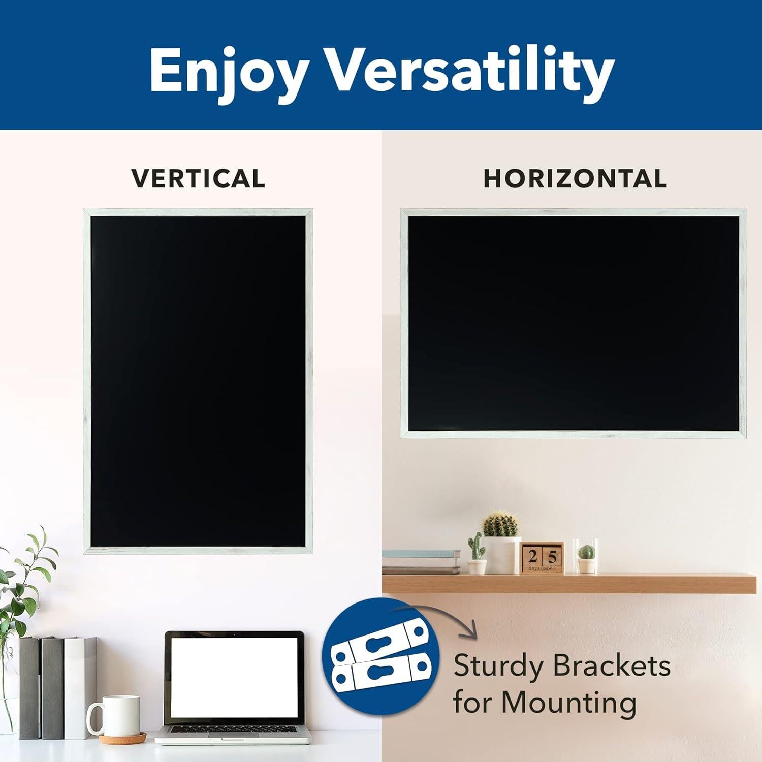 Pizarra Magnética de Tiza Besso 91x61 cm con Marco de Madera