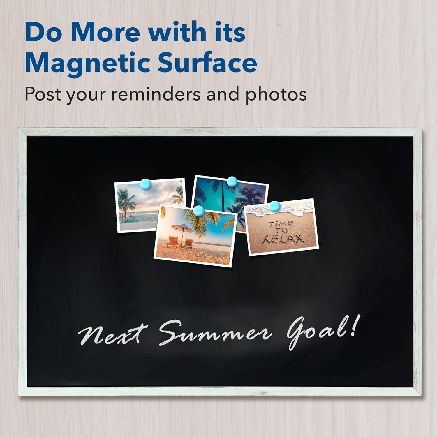 Pizarra Magnética de Tiza Besso 91x61 cm con Marco de Madera