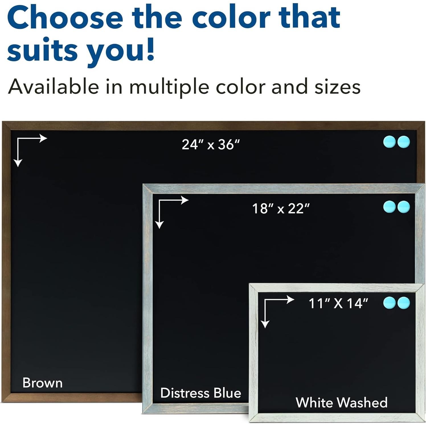 Pizarra Magnética de Tiza Besso 91x61 cm con Marco de Madera