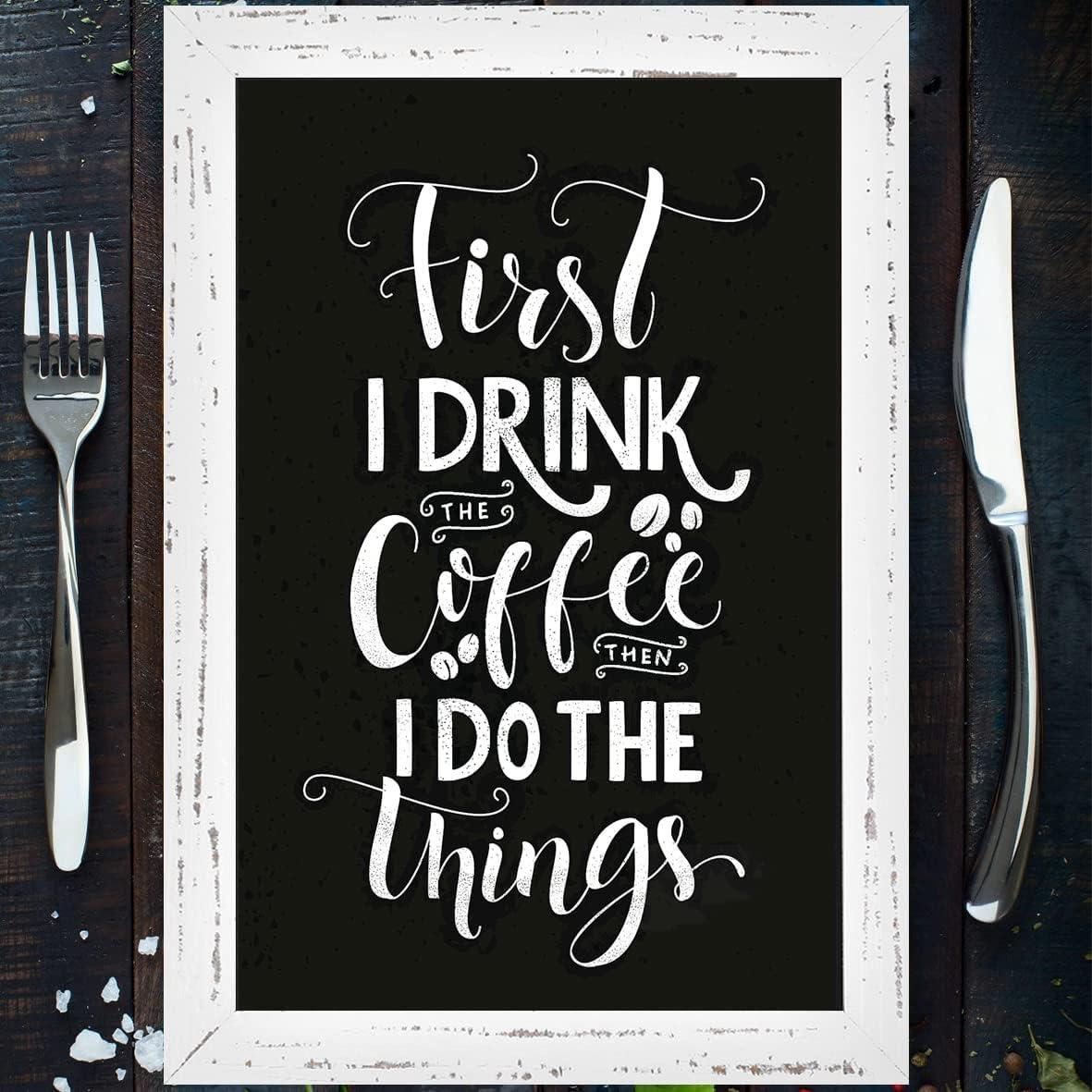 Pizarra Magnética Umtiti 22x32cm Marco Madera Blanca Vintage