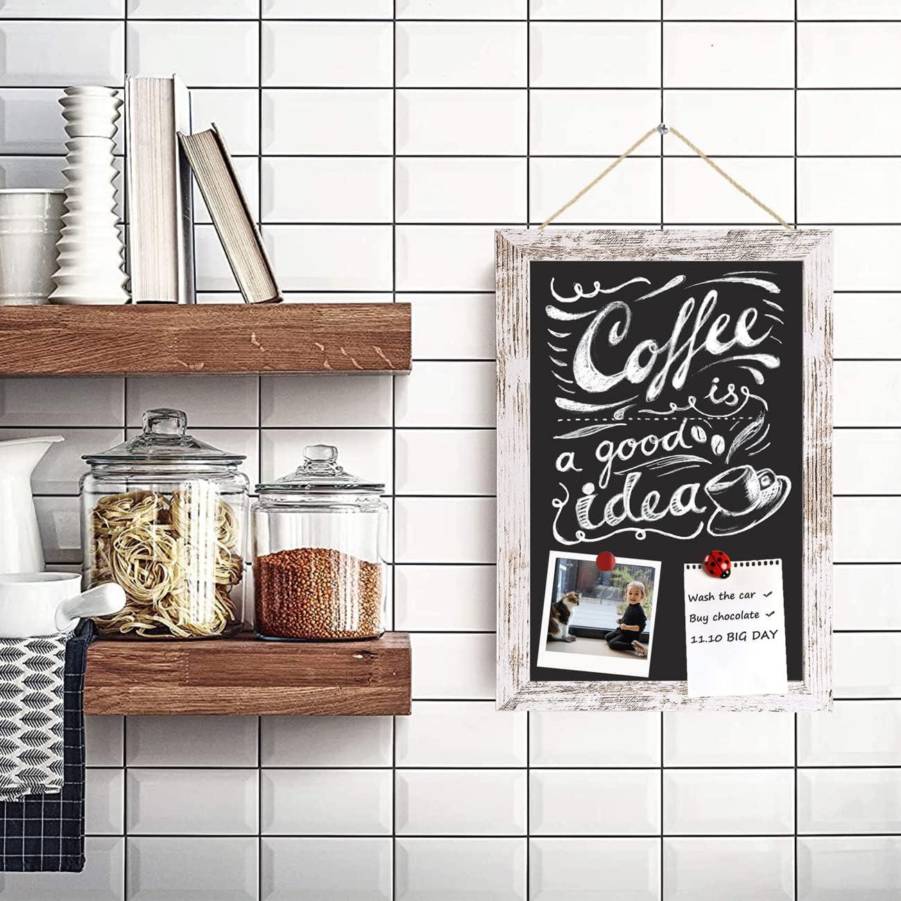 Pizarra Magnética Umtiti 22x32cm Marco Madera Blanca Vintage