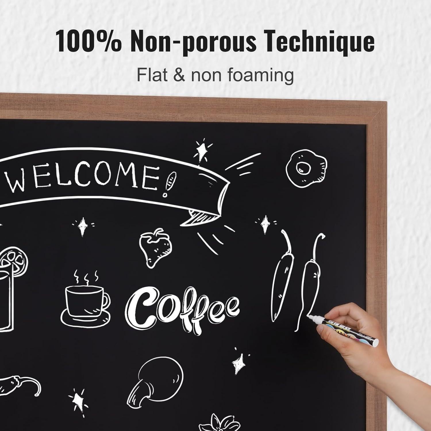 Tablero de Tiza Magnético VEOVR 89x117 cm Madera Vintage