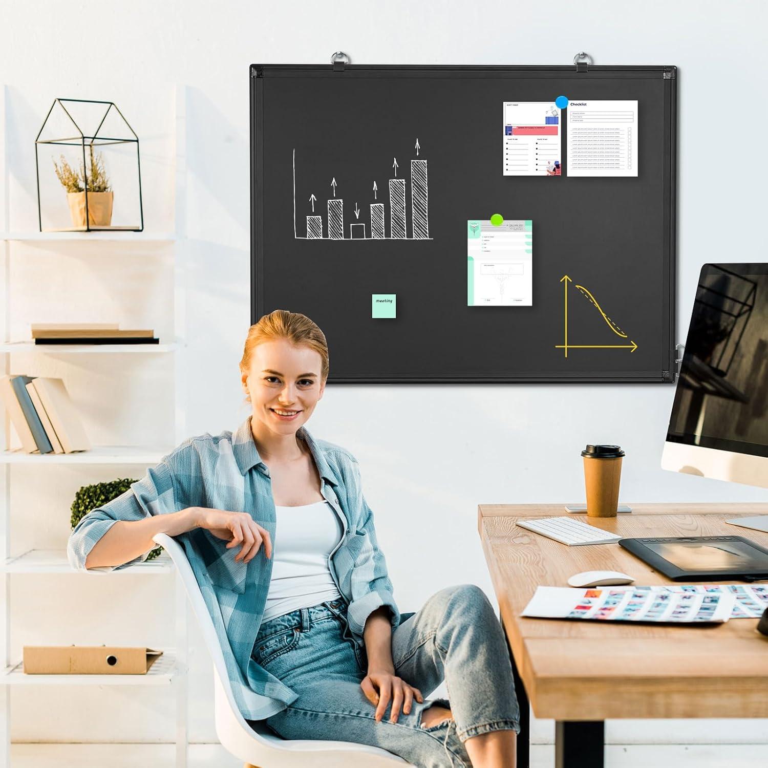 Tablero de Tiza Magnético Doble Cara WALGLASS 61x46 cm