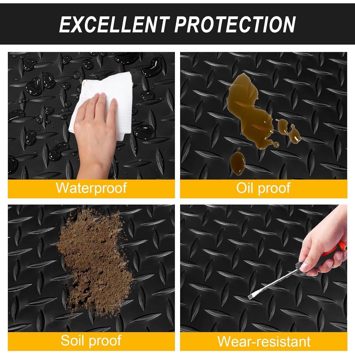 Alfombra de Garaje Hobuska 4x2.44m PVC Antideslizante Negra