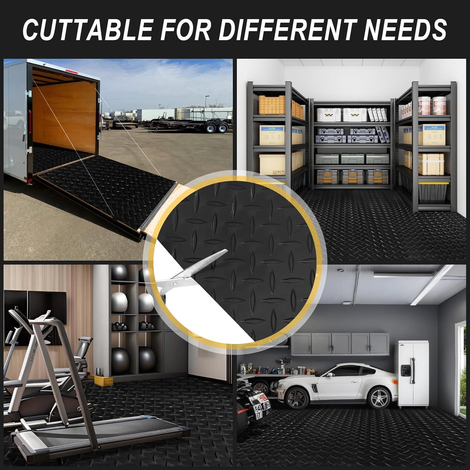 Alfombra de Garaje Hobuska 4x2.44m PVC Antideslizante Negra