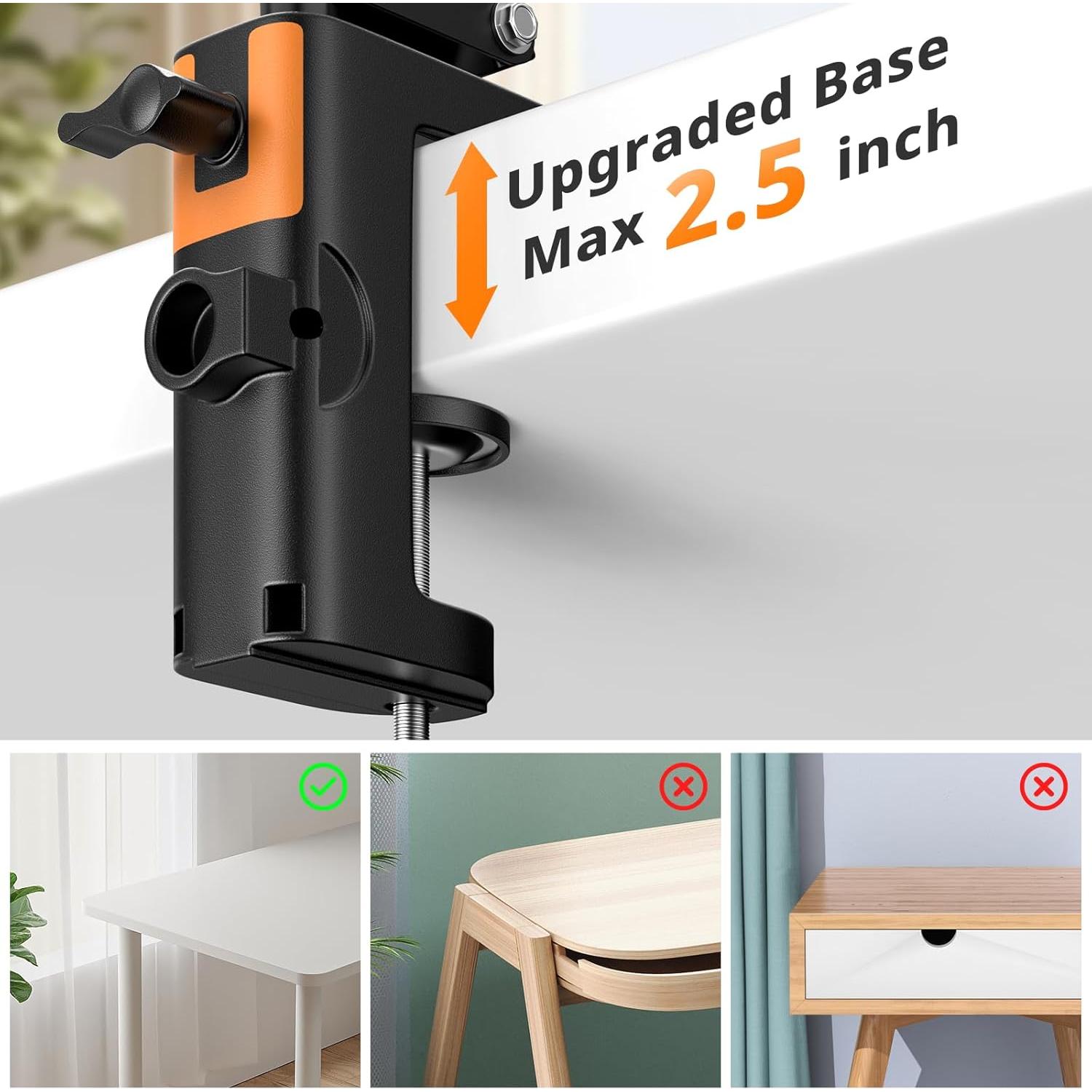 UBeesize 10" Ring Light with Overhead Phone Mount, LED Selfie Light with Stand and Phone Holder, Desk Light for iPhone, Desk Tripod for Video Recording, YouTube, TikTok, Live Stream, Cooking, Vlog