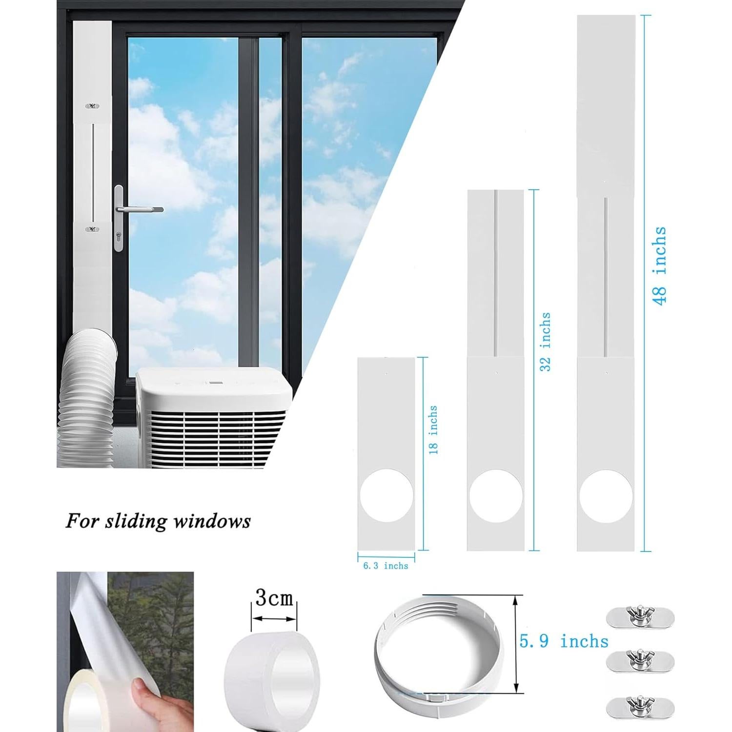 Kit Sello Ventana Aire Acondicionado tBesme 121.9 cm Ajustable