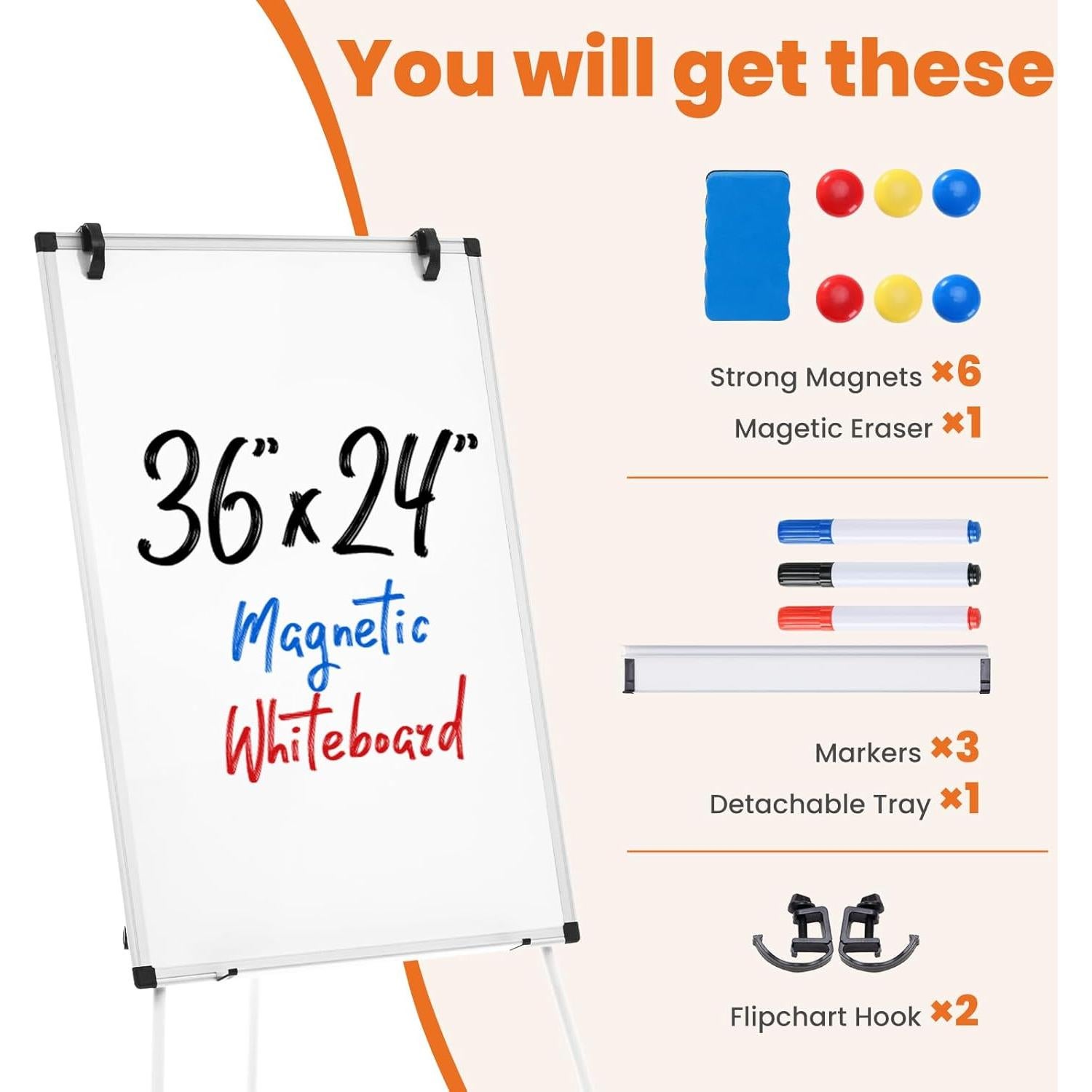 Caballete de Pizarra Blanca Sweetcrispy 61 x 91 cm Magnética