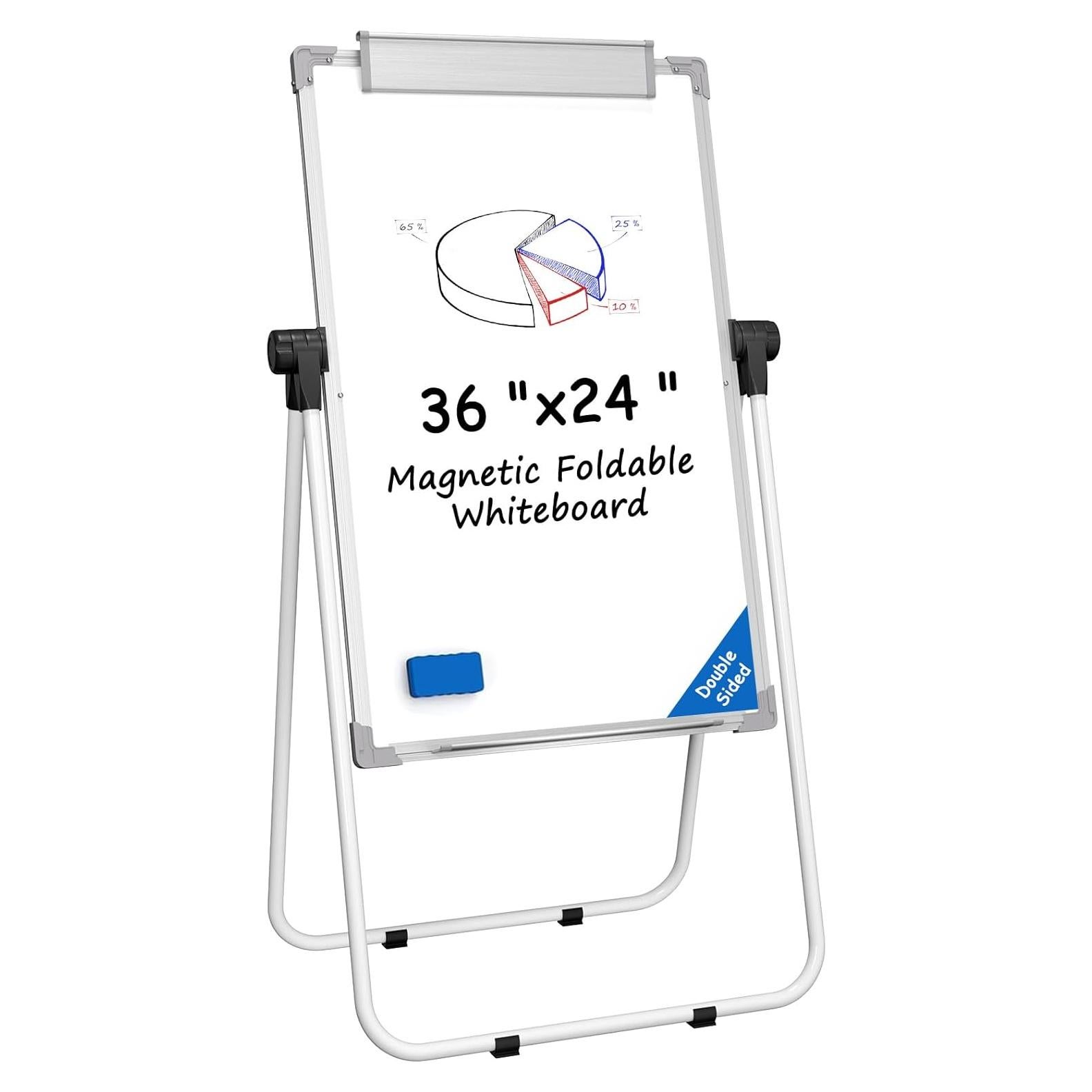 Caballete Pizarra Blanca MaxGear 91.44x60.96 cm Altura Ajustable