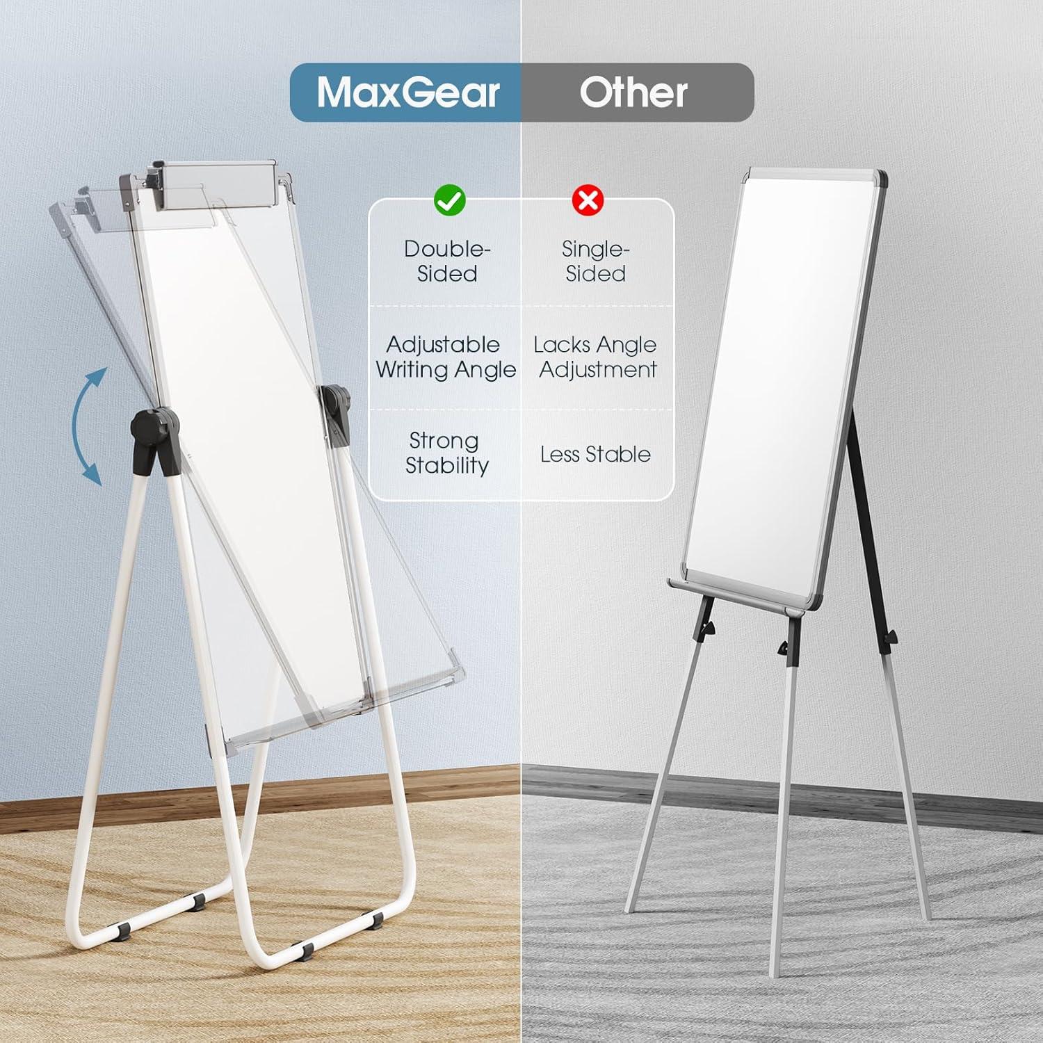 Caballete Pizarra Blanca MaxGear 91.44x60.96 cm Altura Ajustable
