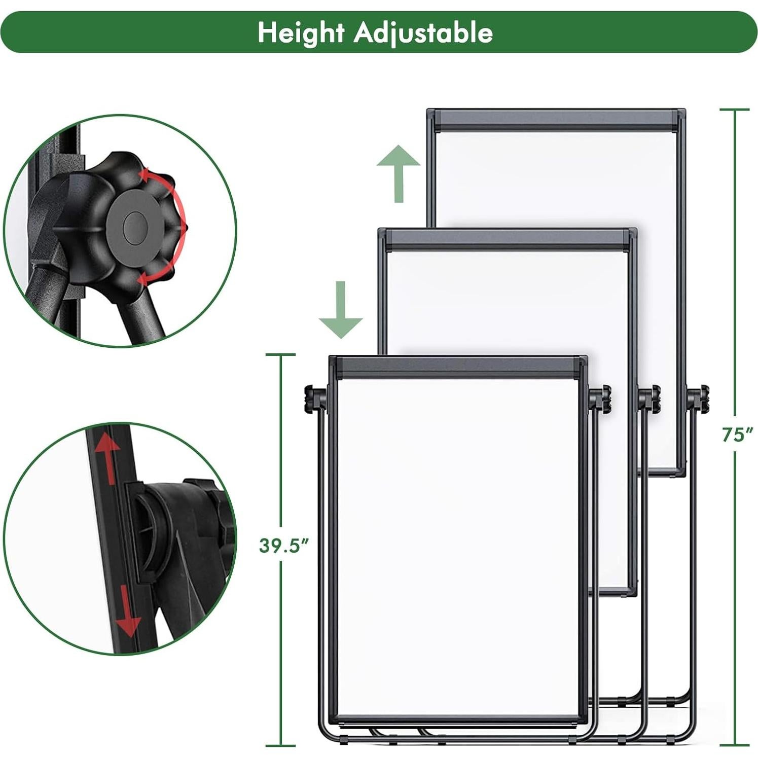 Soporte de Pizarra Blanca Doble Cara WEYOUNG 71.1x101.6 cm Ajustable