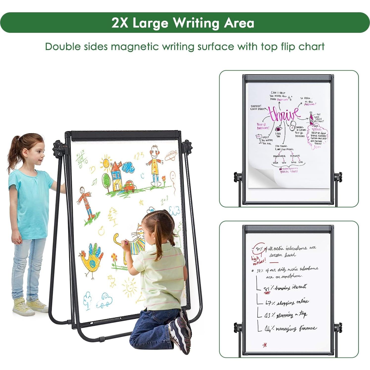 Soporte de Pizarra Blanca Doble Cara WEYOUNG 71.1x101.6 cm Ajustable