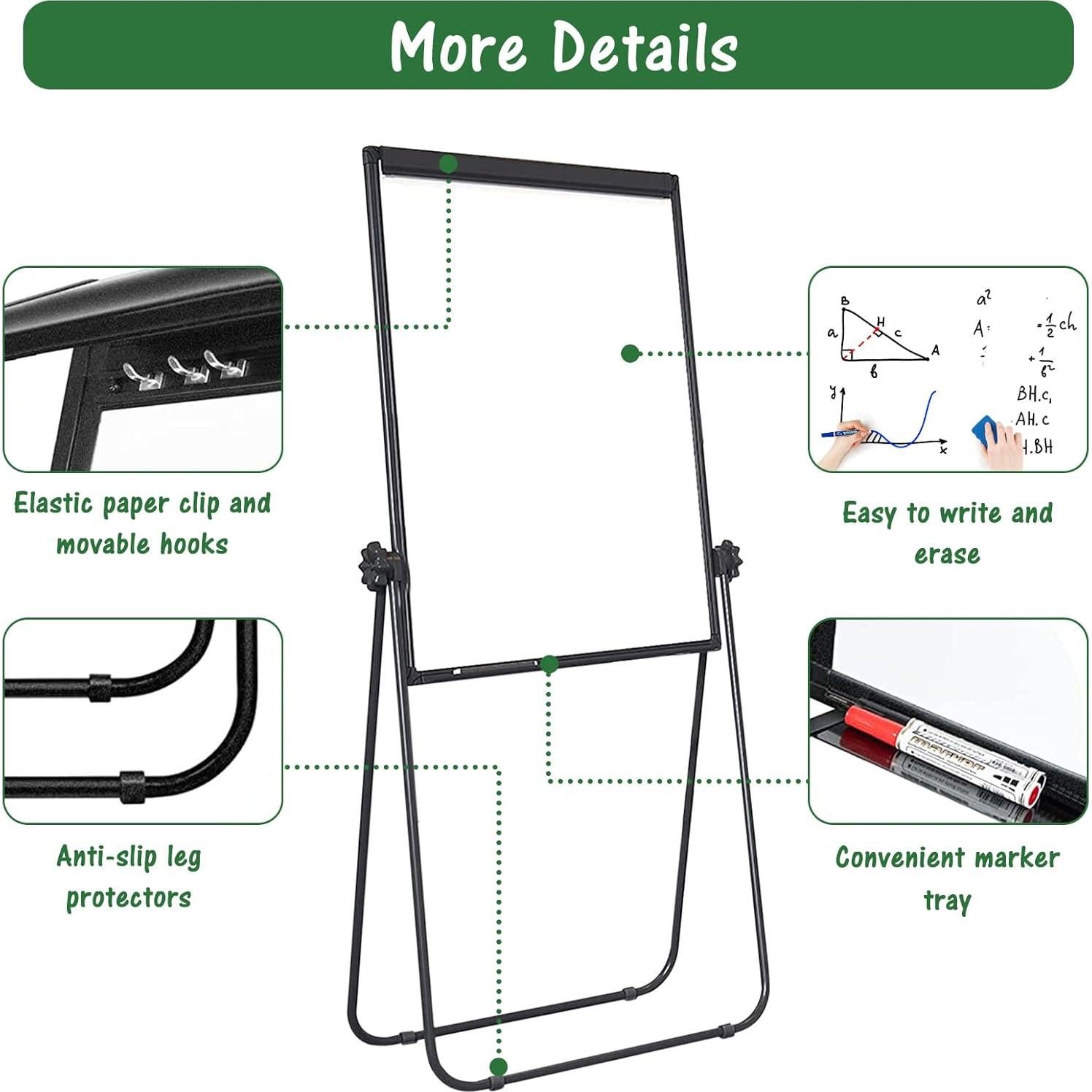 Soporte de Pizarra Blanca Doble Cara WEYOUNG 71.1x101.6 cm Ajustable