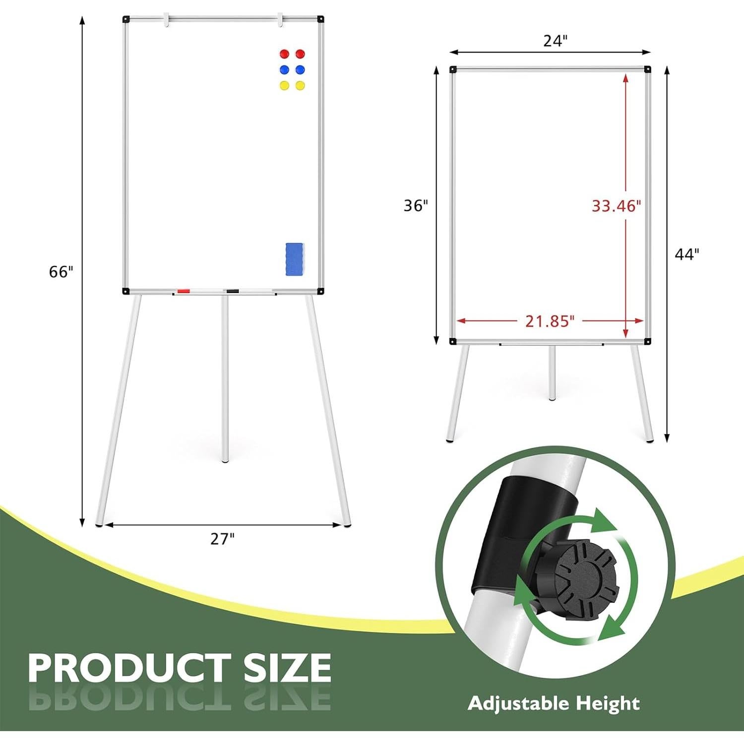 Caballete de Pizarra Blanca Magnética Board2by 91x61cm Ajustable