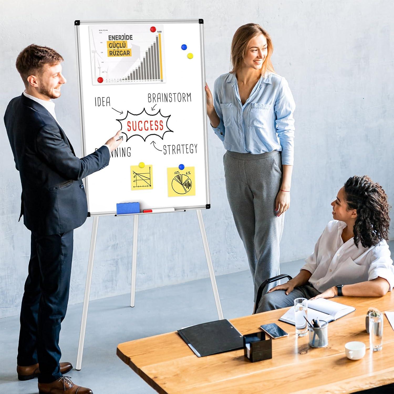 Caballete de Pizarra Blanca Magnética Board2by 91x61cm Ajustable