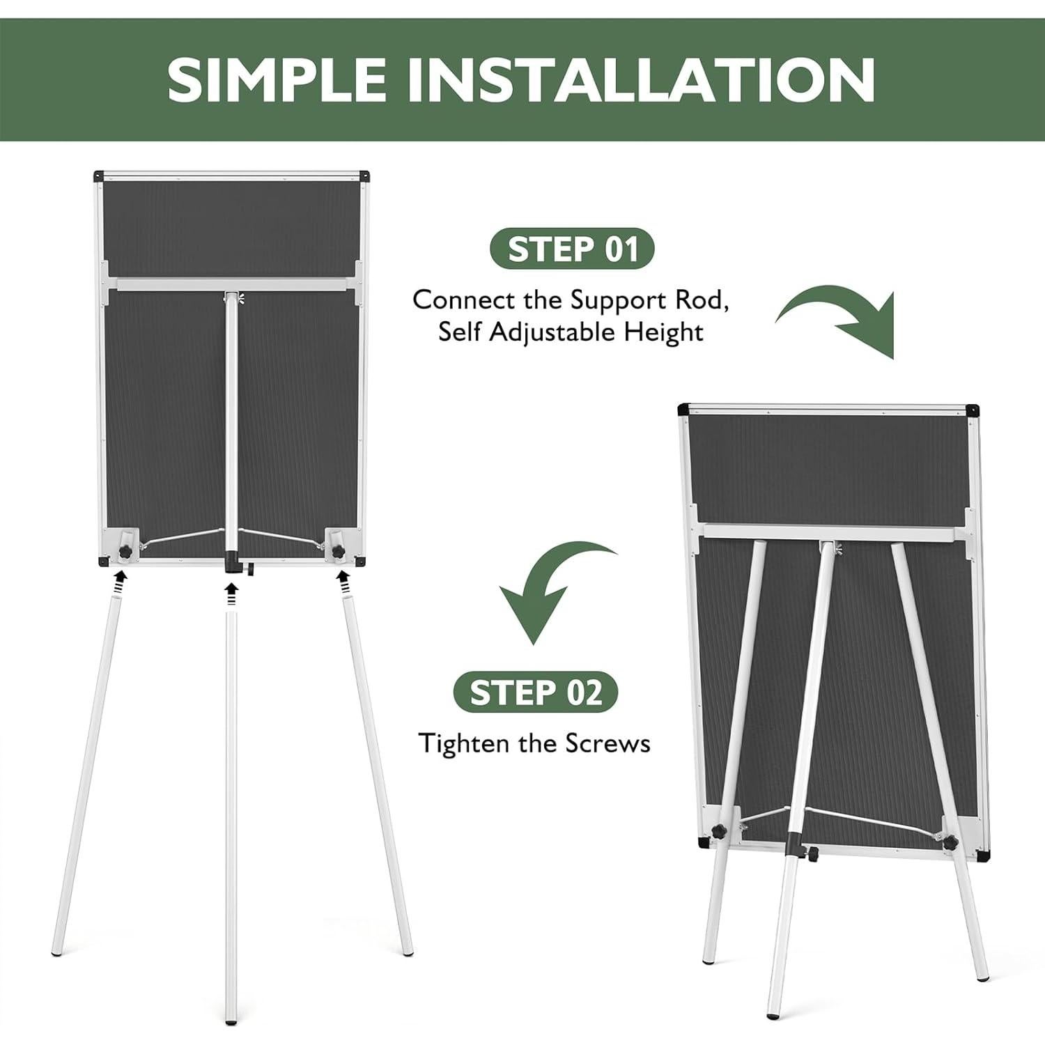 Caballete de Pizarra Blanca Magnética Board2by 91x61cm Ajustable