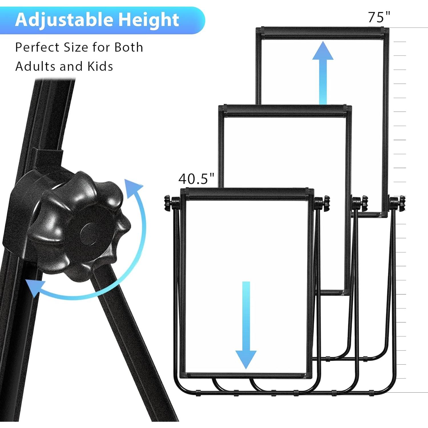 Pizarra Blanca de Pie Maxtek 101.6x71.1 cm Doble Cara Ajustable
