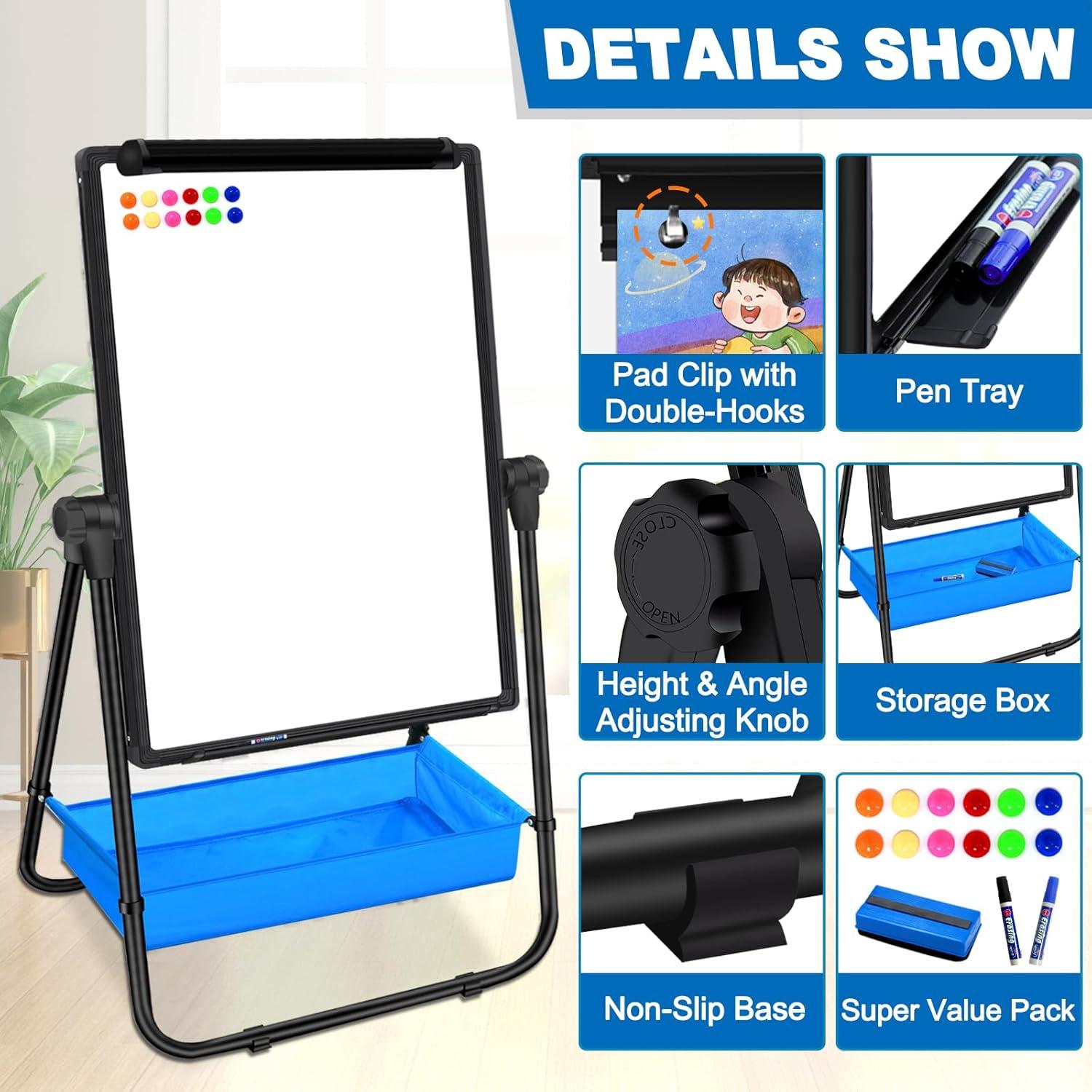 Pizarra Blanca Borrable Doble Cara Max-officoo 71x50 cm Ajustable