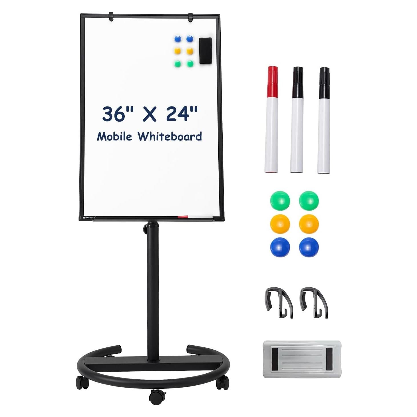 Pizarra Móvil Blanca de Pie TSJ OFFICE 91.44x60.96cm Ajustable