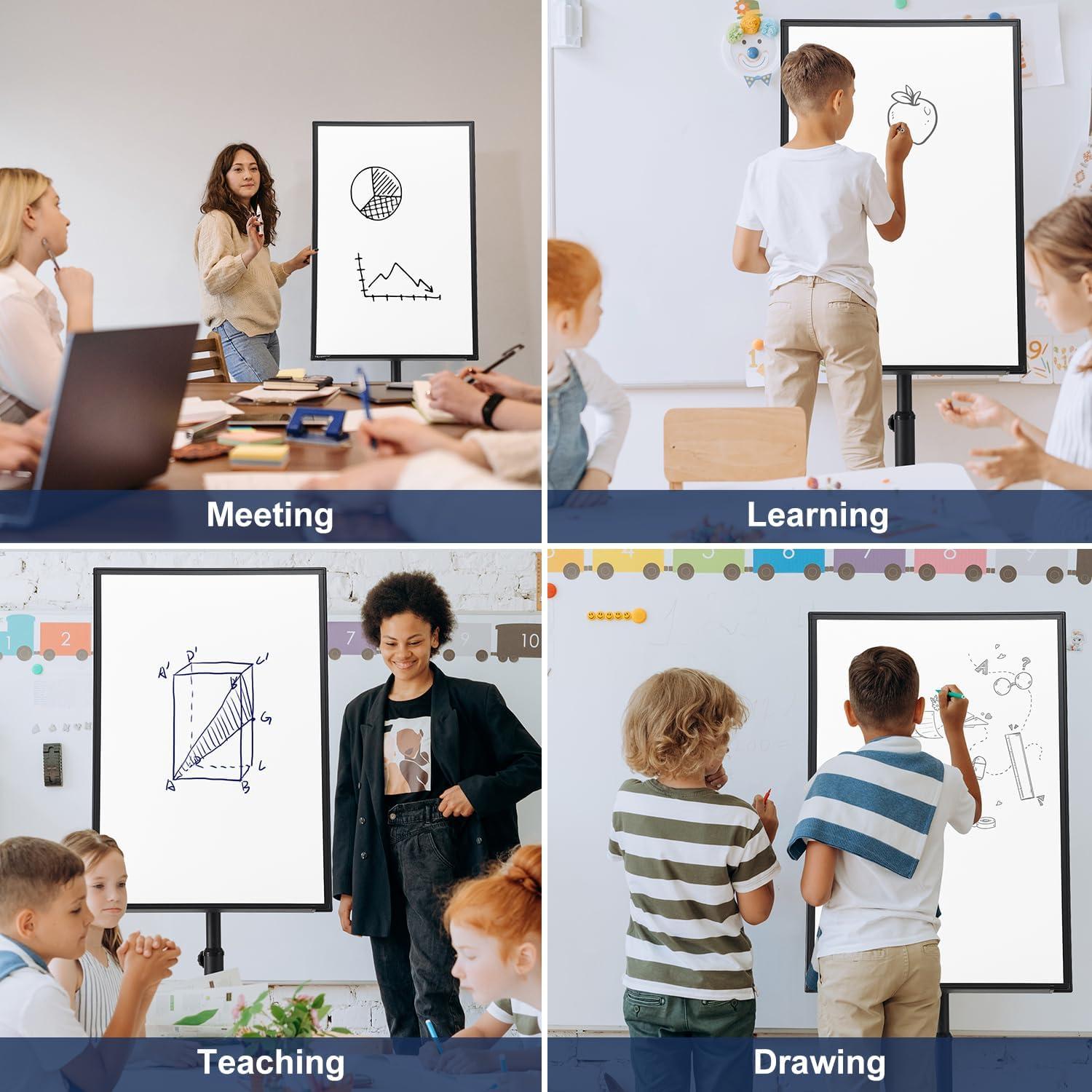 Pizarra Móvil Blanca de Pie TSJ OFFICE 91.44x60.96cm Ajustable