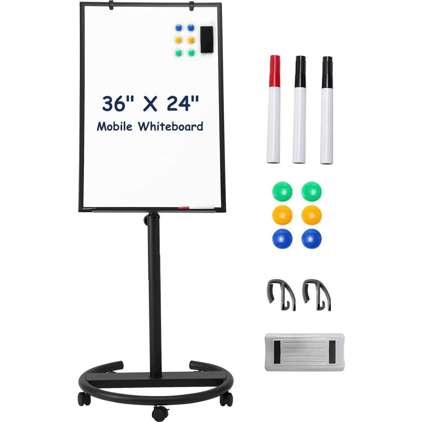 Pizarra Móvil Blanca de Pie TSJ OFFICE 91.44x60.96cm Ajustable