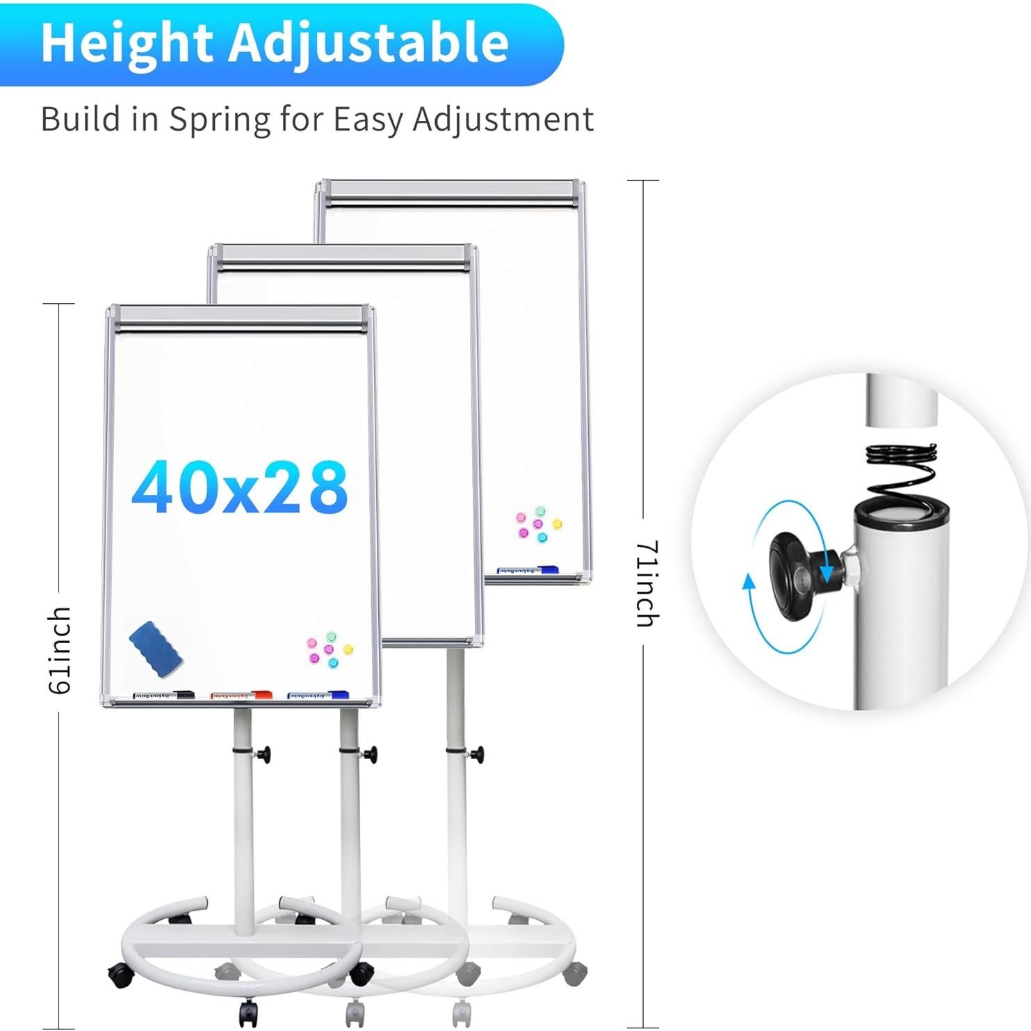 Pizarra Blanca Móvil Maxtek 101.6x71.1 cm con Caballete