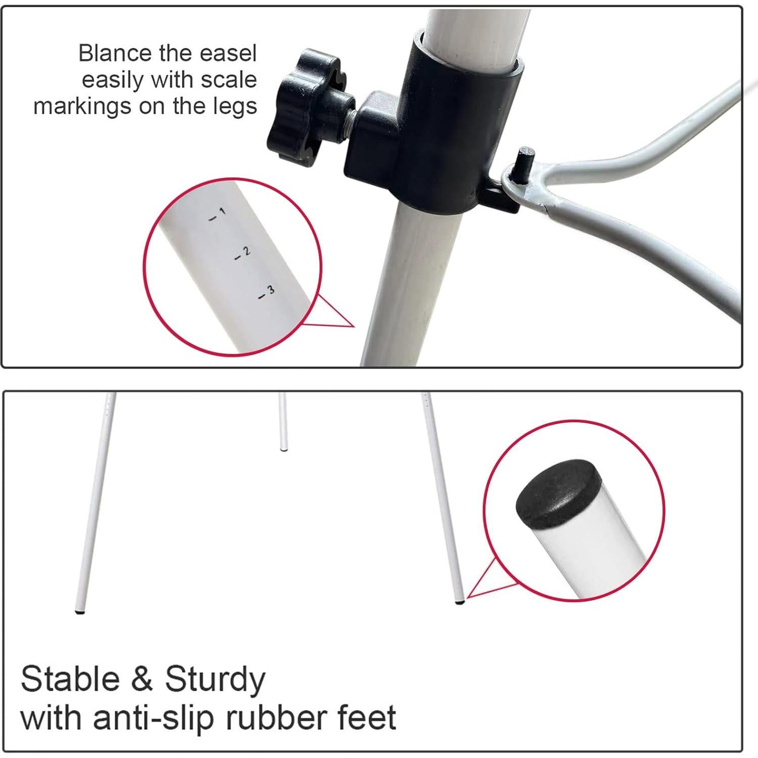 Caballete Pizarra Blanca Maxtek 91x61 cm Ajustable Portátil
