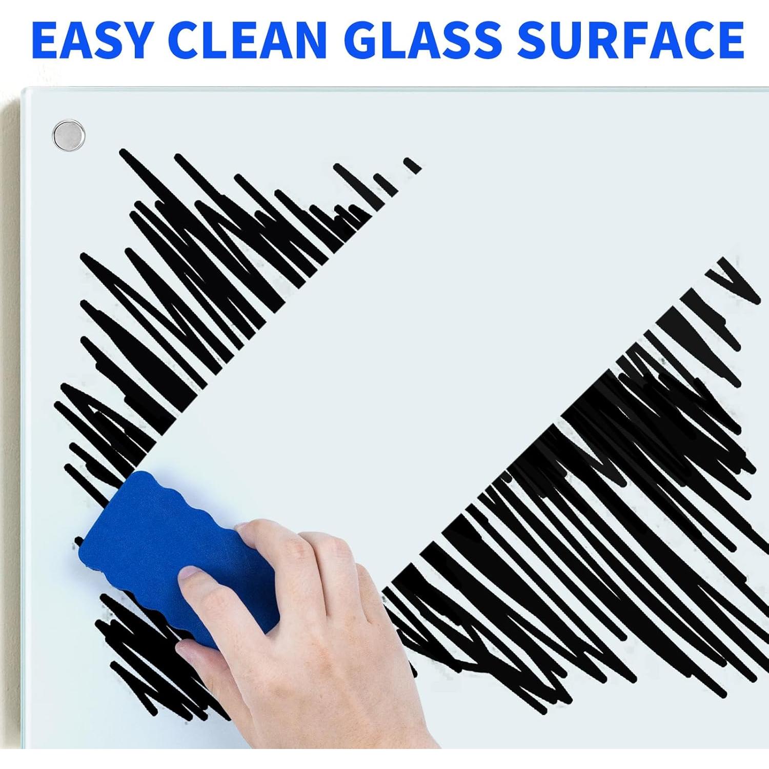 Pizarra de Vidrio Magnética Maxtek 182x122 cm Borrado Seco