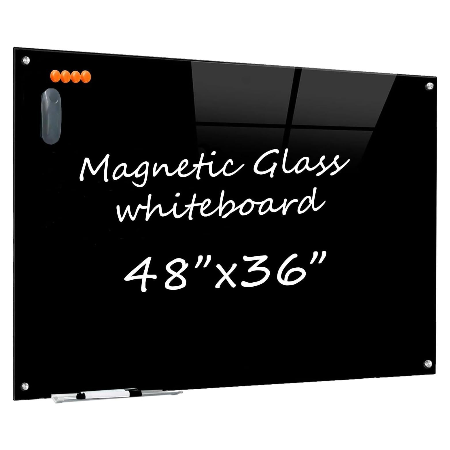 Tablero de Vidrio Magnético 122x91cm TWISBAY Negro