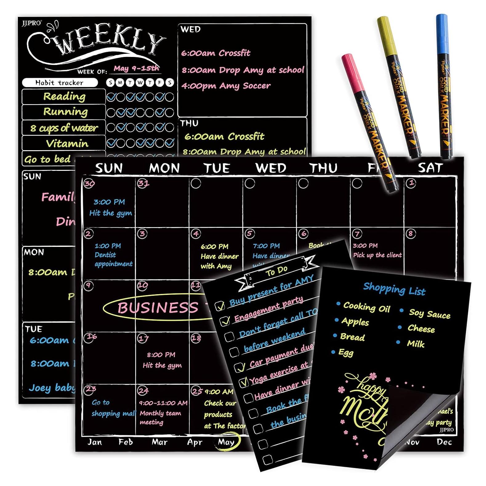 Calendario Mensual y Semanal Magnético JJPRO 36.83x27.94 cm