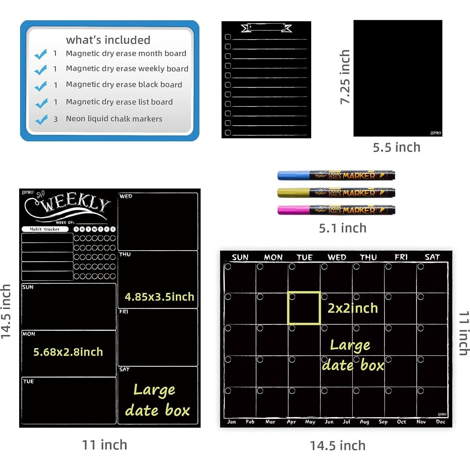 Calendario Mensual y Semanal Magnético JJPRO 36.83x27.94 cm