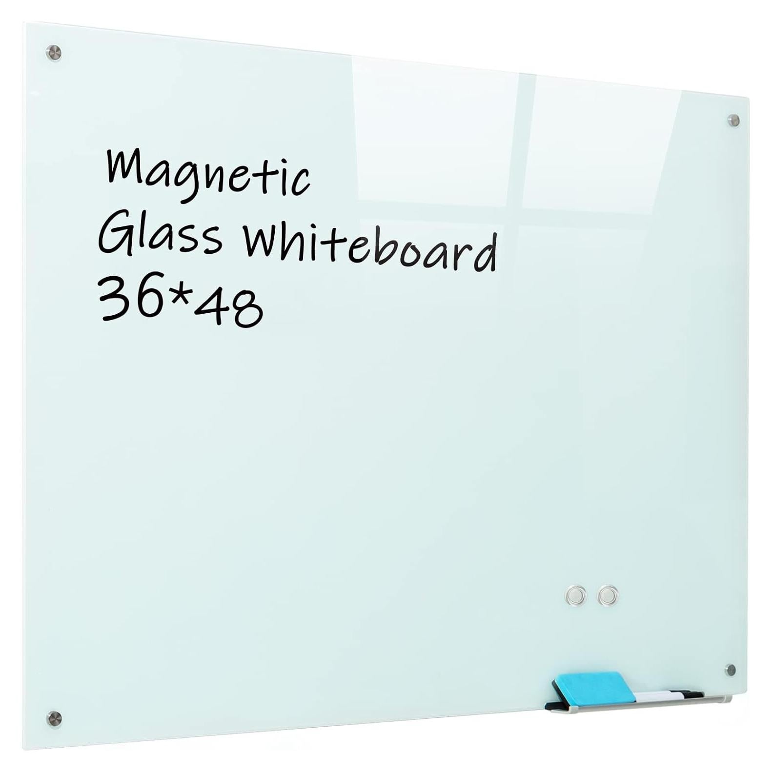 Pizarra Blanca Magnética de Vidrio NEOBAN 90x120cm Sin Marco