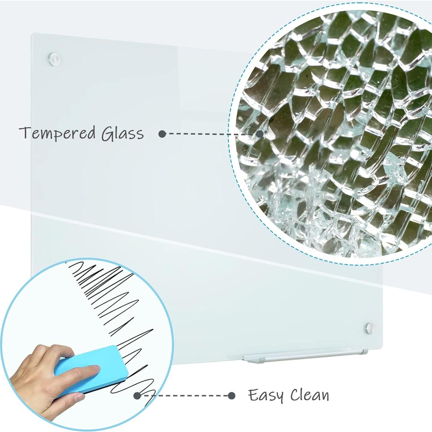 Pizarra Blanca Magnética de Vidrio NEOBAN 90x120cm Sin Marco