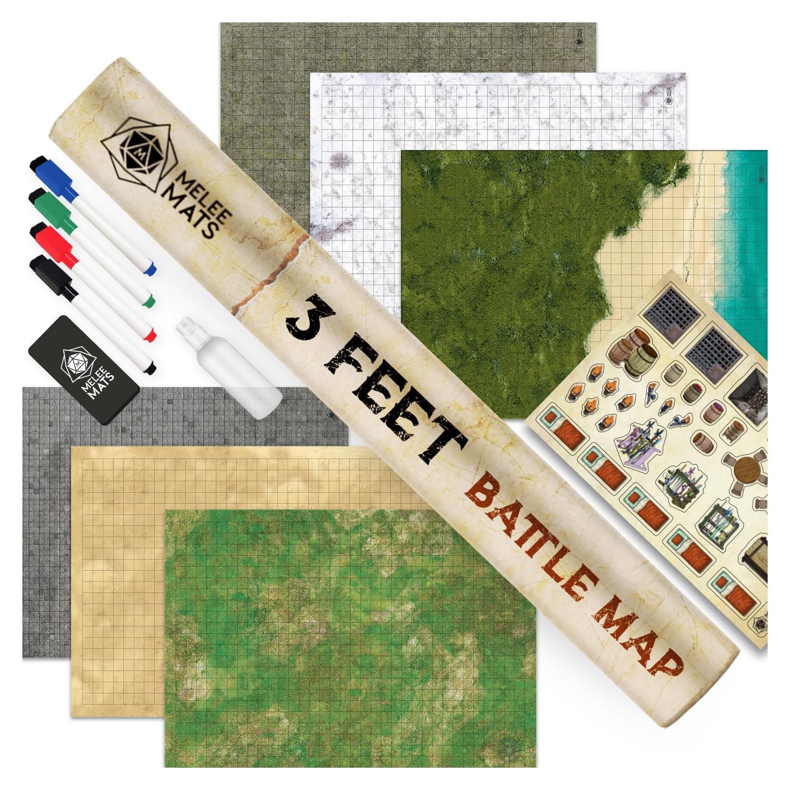 Kit Tapetes D&D Melee Mats 3 Lados Dobles 61x91 cm