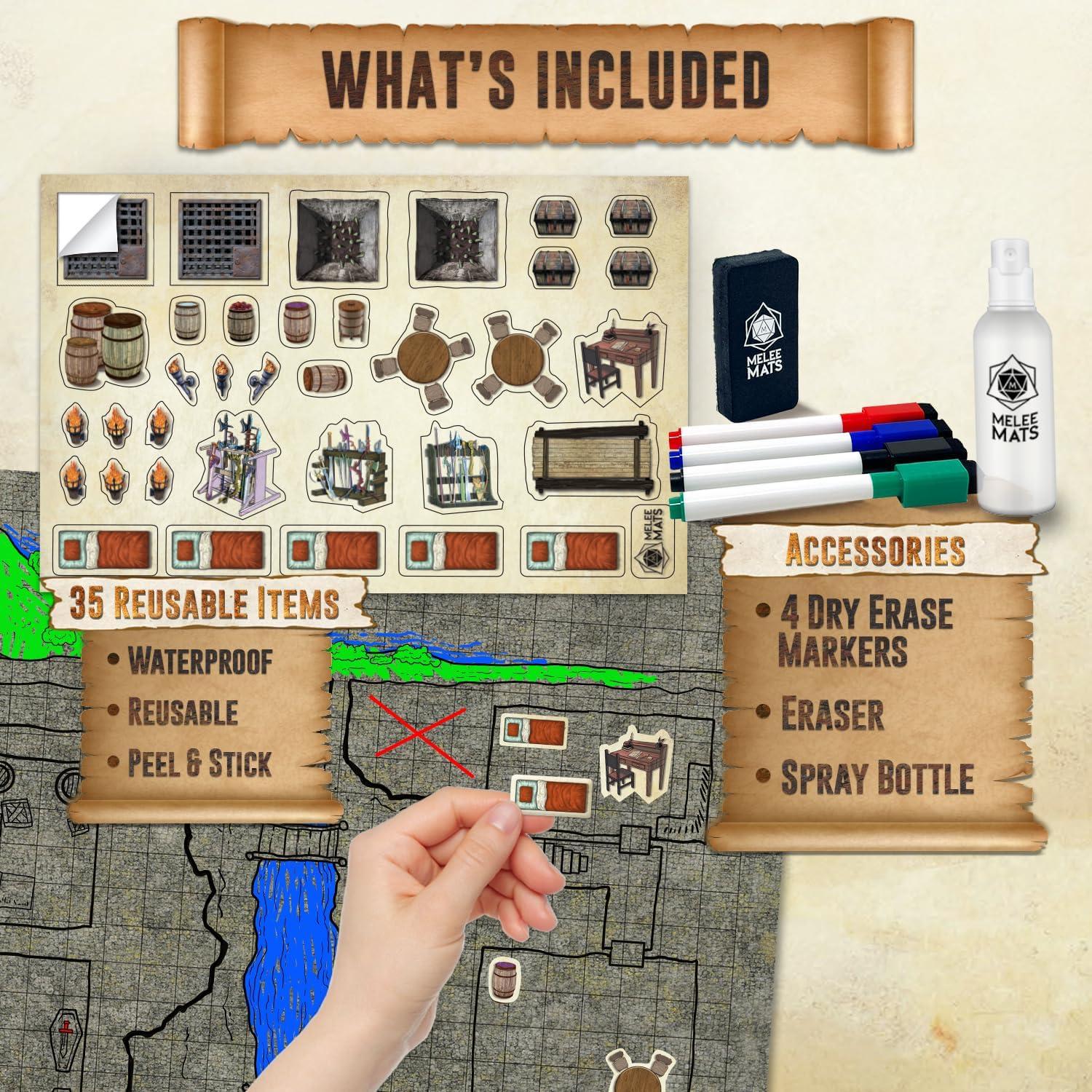 Kit Tapetes D&D Melee Mats 3 Lados Dobles 61x91 cm