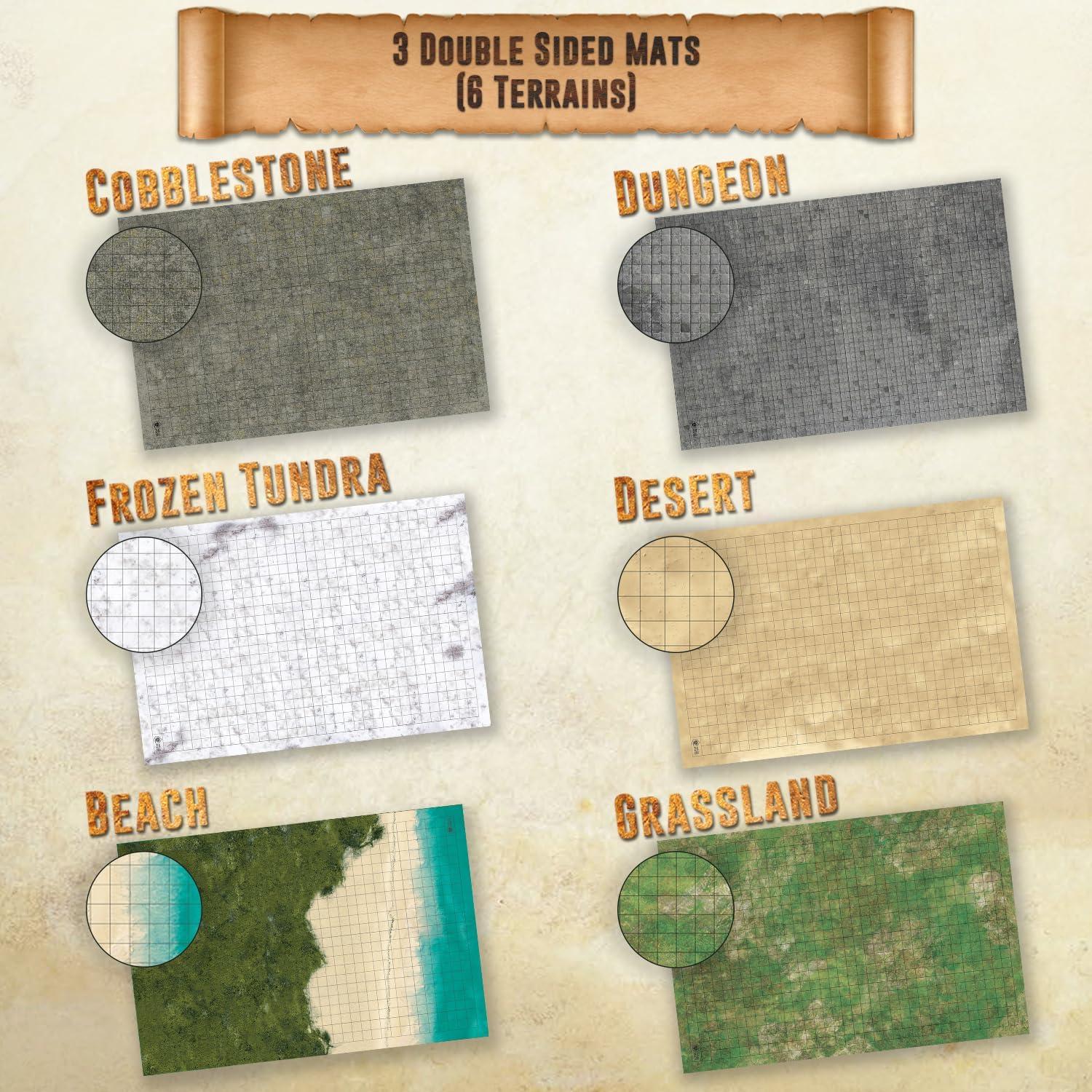 Kit Tapetes D&D Melee Mats 3 Lados Dobles 61x91 cm