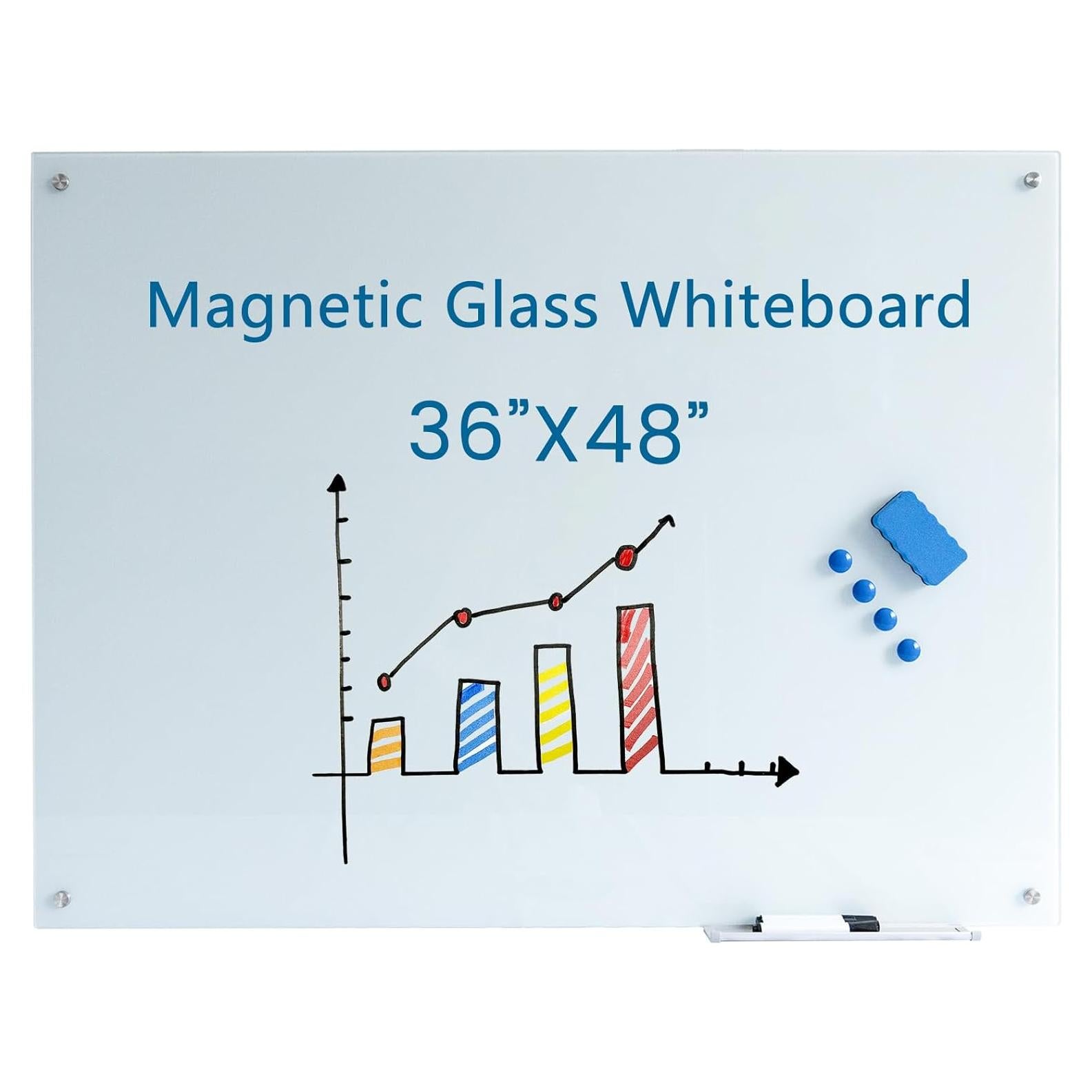 Pizarra de Vidrio Magnética Younuo 121x91 cm Blanca